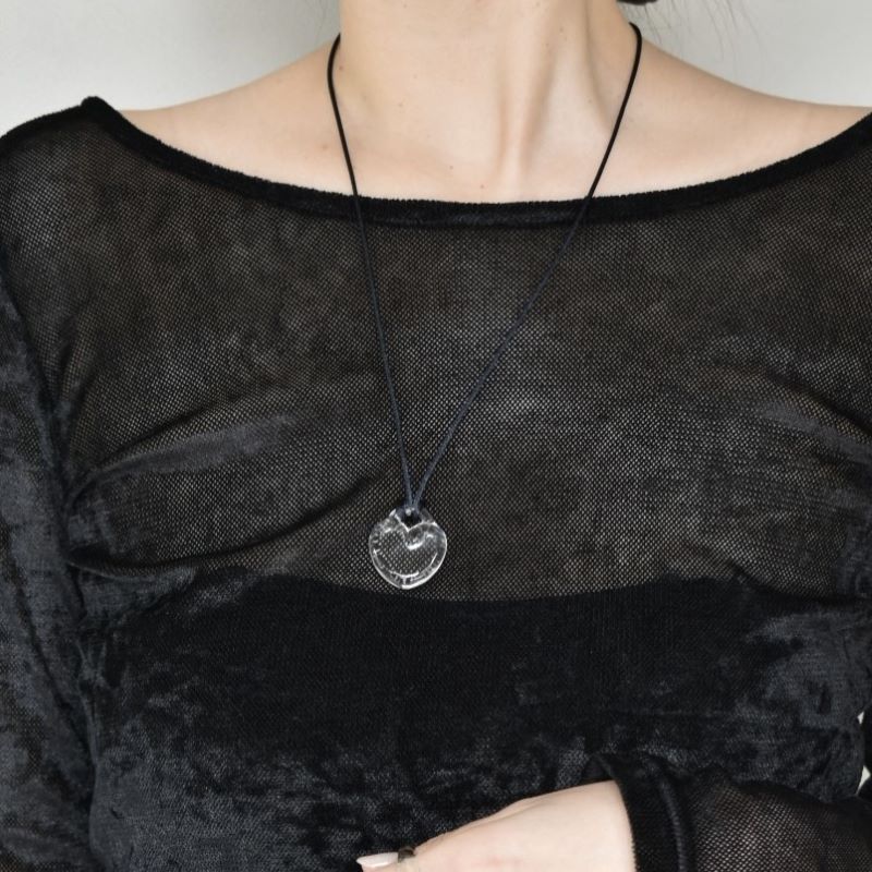 glass necklace「♡」cord