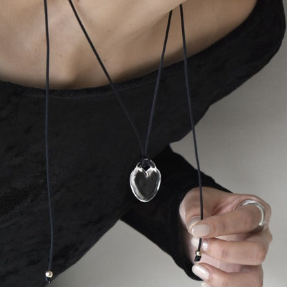 glass necklace「♡」cord