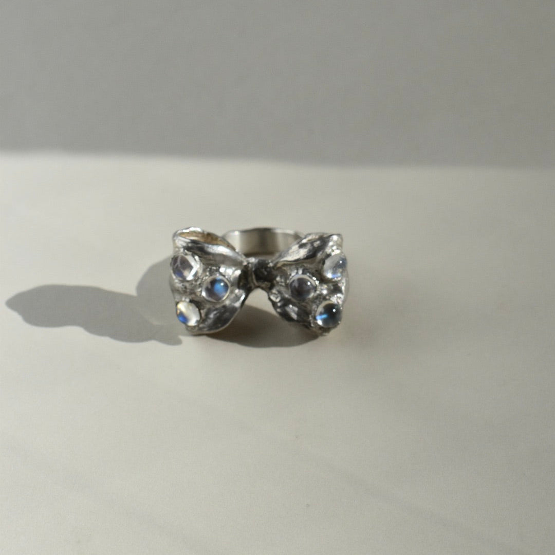 Too heavy ribbon ring (polka dots)