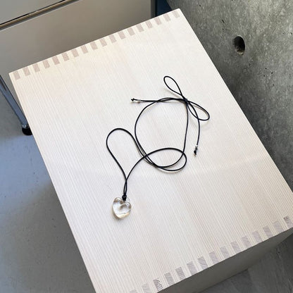 glass necklace「♡」cord