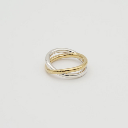 "Cross" ring/ SILVER, GOLD, MIX