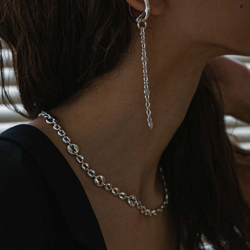 8hole necklace Silver