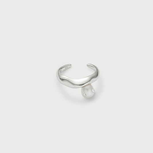 Polkadots Curvy Open Ring White