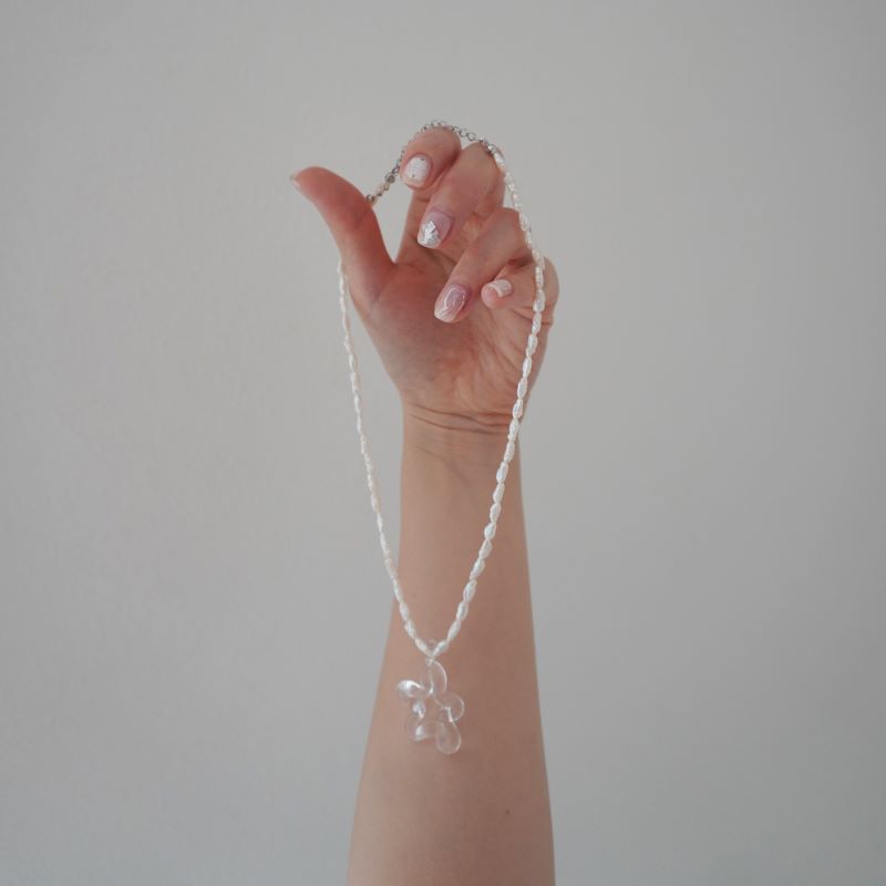 glass & pearl necklace『hibi me』
