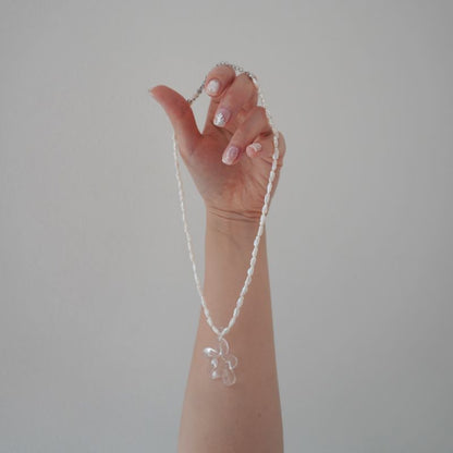glass & pearl necklace『hibi me』
