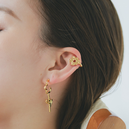 Mini Poppy Ear Cuff/ Gold, Silver