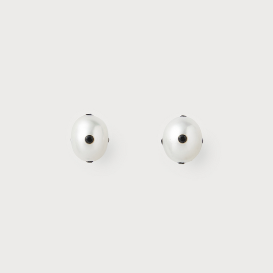 Signature Polkadots Earrings　White, Black/ S,M