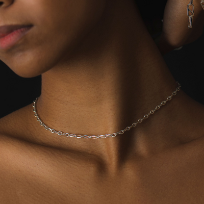 Square space necklace Silver