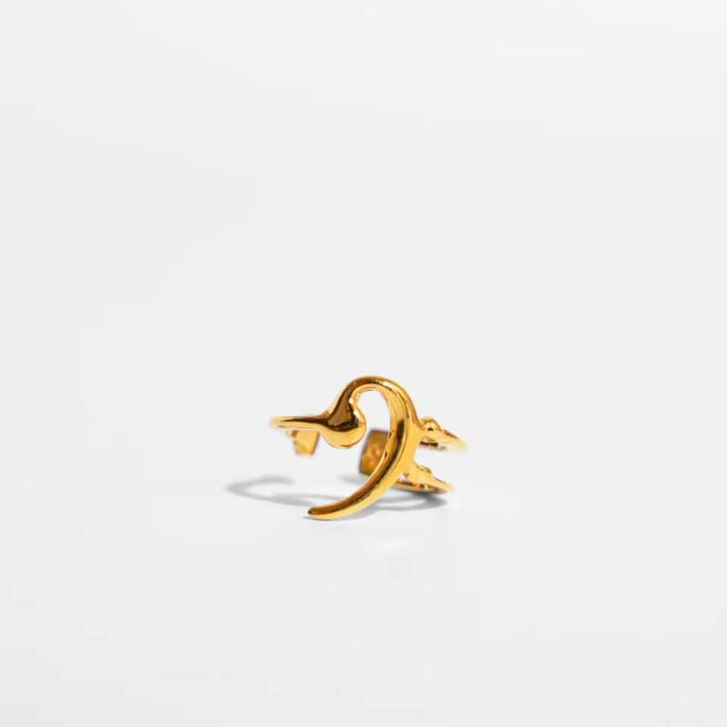 『F clef』Cuff Ring/ Silver, Gold