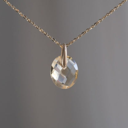 Citrine charm K10YG　シトリン　天然石ネックレスチャーム