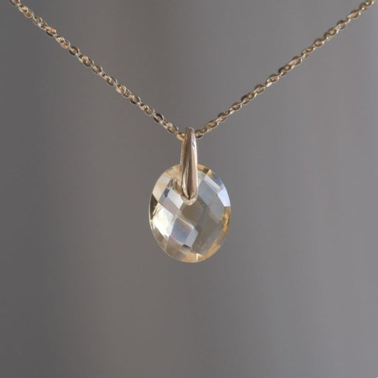 Citrine charm K10YG　シトリン　天然石ネックレスチャーム