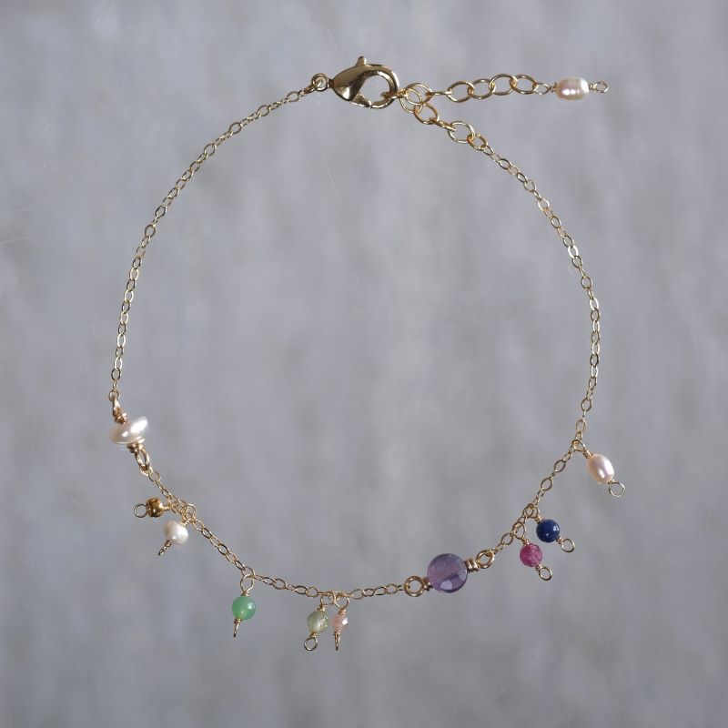 partí bracelet：パール×天然石　カラフル　ブレスレット